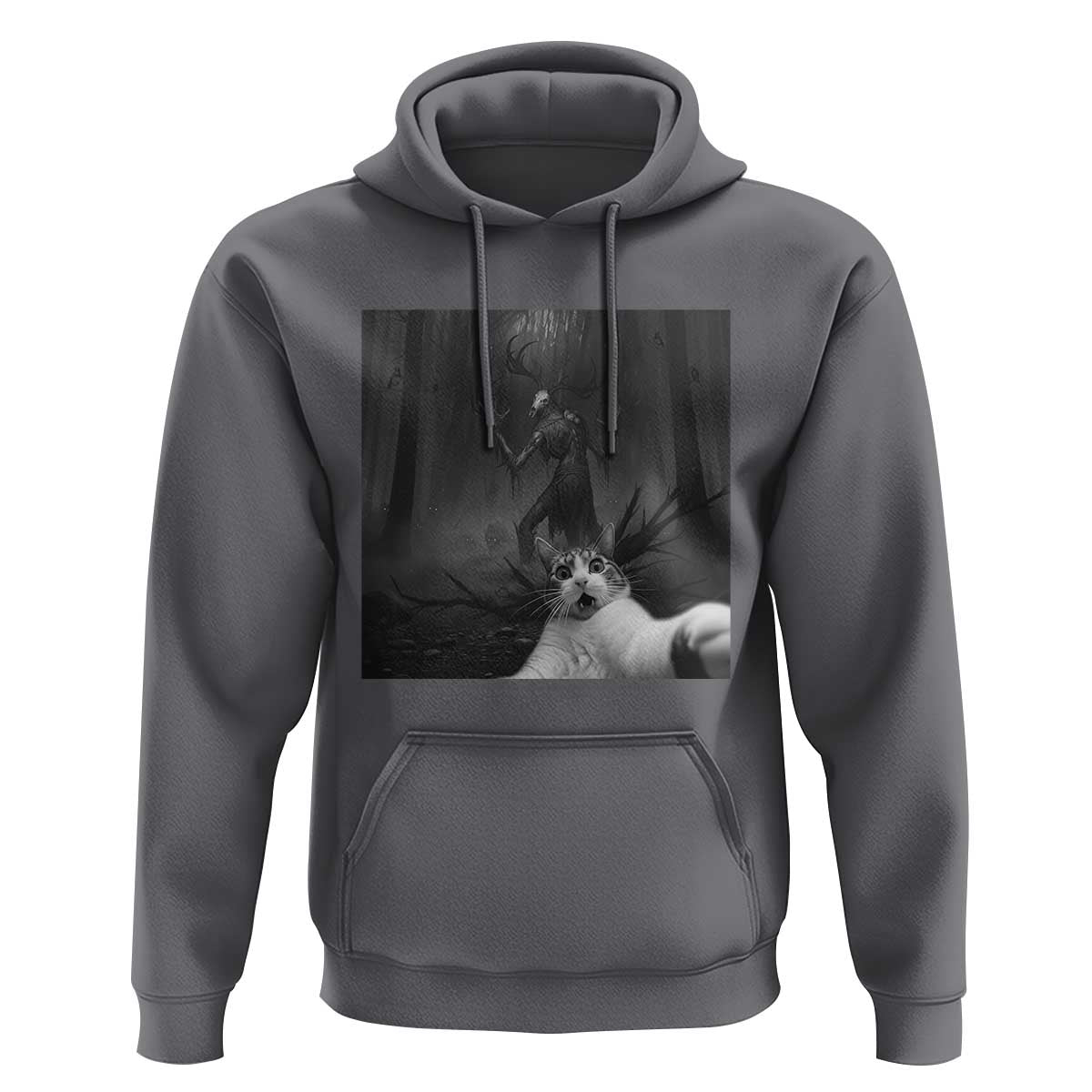 Cat Selfie With Wendigo Hoodie Horror Halloween Funny Cat Gifts