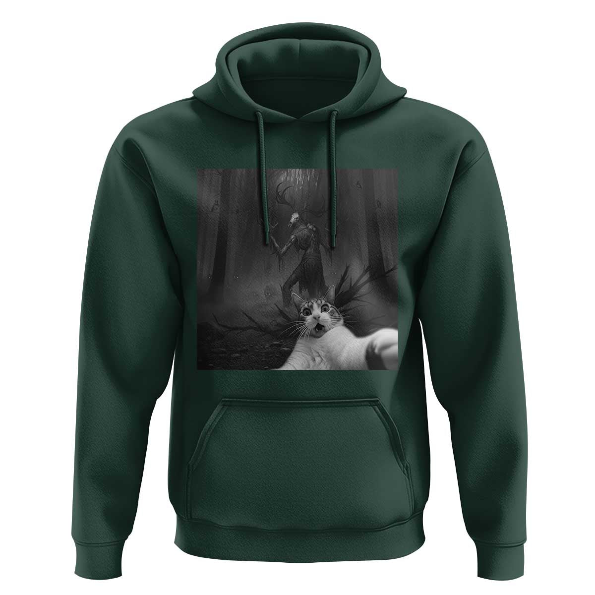 Cat Selfie With Wendigo Hoodie Horror Halloween Funny Cat Gifts