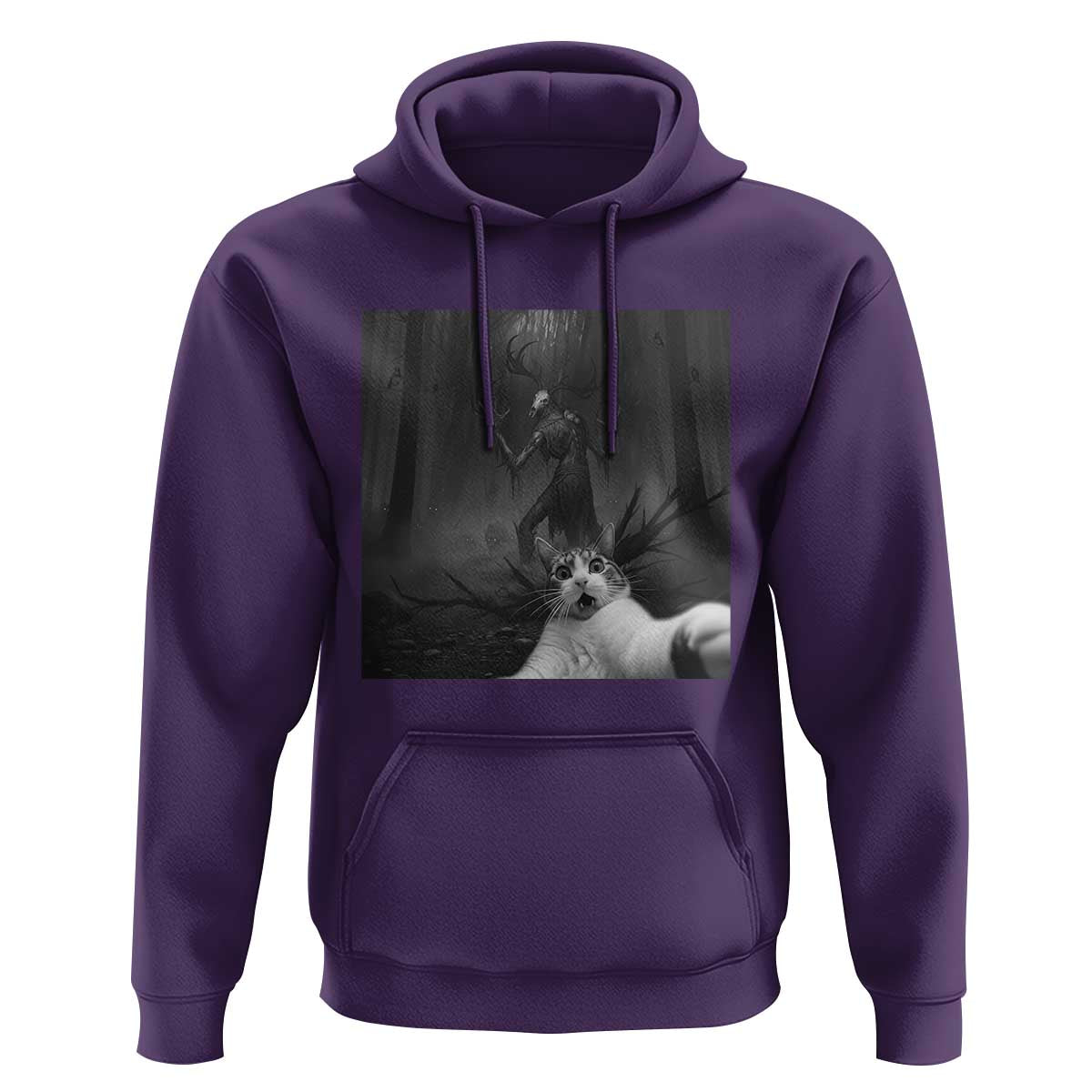 Cat Selfie With Wendigo Hoodie Horror Halloween Funny Cat Gifts