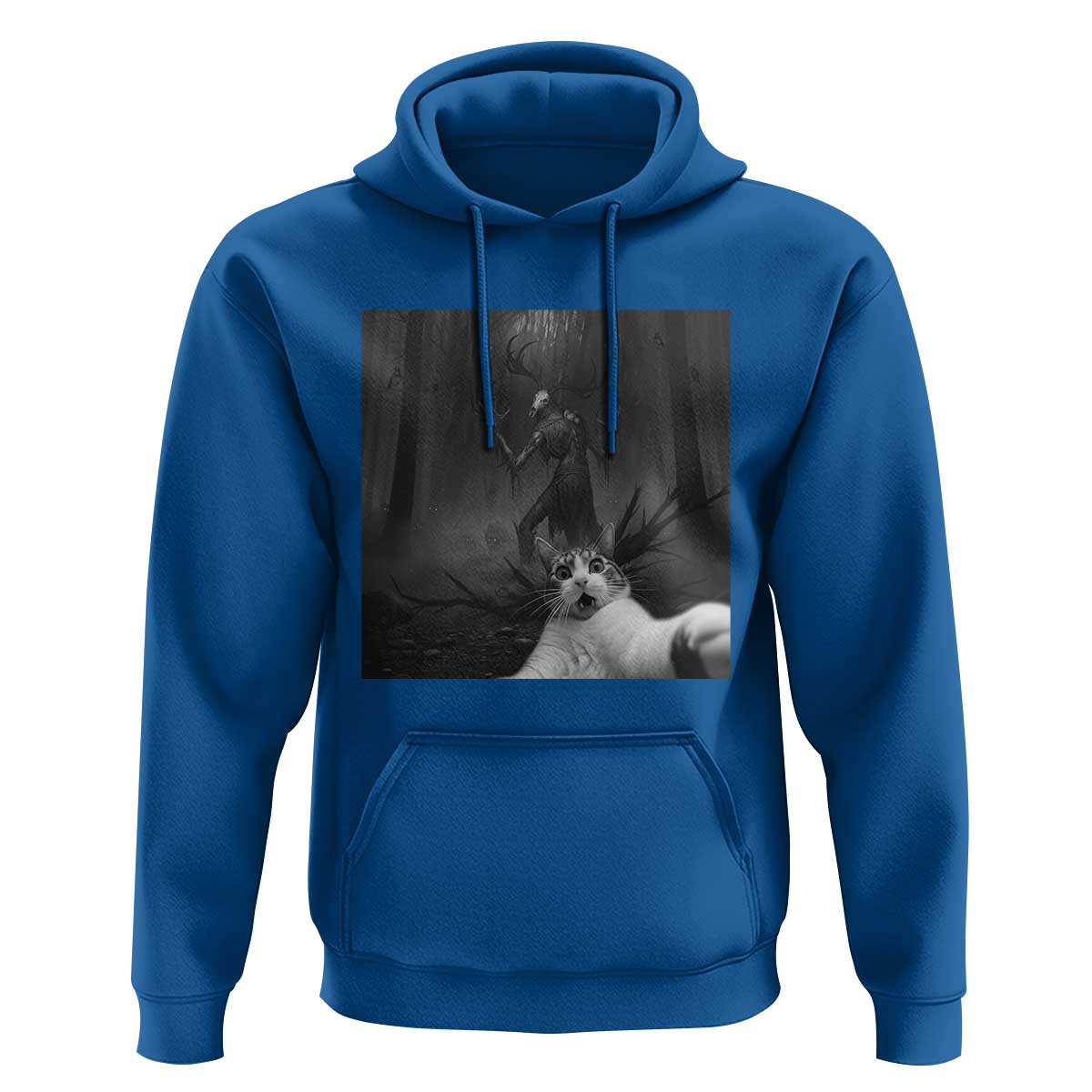 Cat Selfie With Wendigo Hoodie Horror Halloween Funny Cat Gifts
