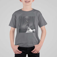 Cat Selfie With Wendigo T Shirt For Kid Horror Halloween Funny Cat Gifts