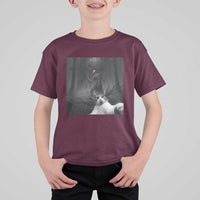 Cat Selfie With Wendigo T Shirt For Kid Horror Halloween Funny Cat Gifts