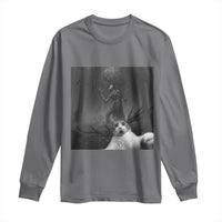 Cat Selfie With Wendigo Long Sleeve Shirt Horror Halloween Funny Cat Gifts