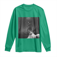 Cat Selfie With Wendigo Long Sleeve Shirt Horror Halloween Funny Cat Gifts