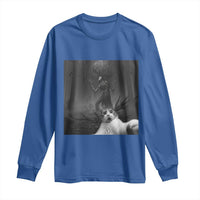 Cat Selfie With Wendigo Long Sleeve Shirt Horror Halloween Funny Cat Gifts