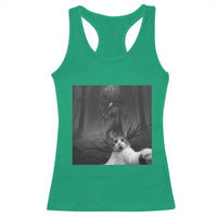 Cat Selfie With Wendigo Racerback Tank Top Horror Halloween Funny Cat Gifts