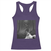 Cat Selfie With Wendigo Racerback Tank Top Horror Halloween Funny Cat Gifts