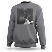 Cat Selfie With Wendigo Sweatshirt Horror Halloween Funny Cat Gifts