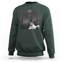 Cat Selfie With Wendigo Sweatshirt Horror Halloween Funny Cat Gifts
