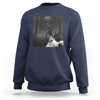 Cat Selfie With Wendigo Sweatshirt Horror Halloween Funny Cat Gifts