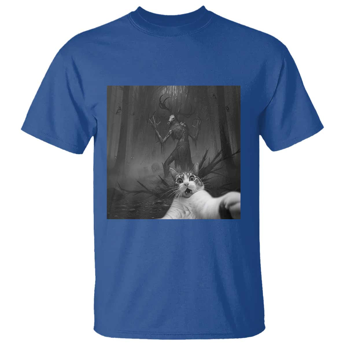 Cat Selfie With Wendigo T Shirt Horror Halloween Funny Cat Gifts