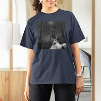 Cat Selfie With Wendigo T Shirt For Women Horror Halloween Funny Cat Gifts