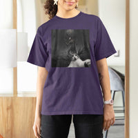 Cat Selfie With Wendigo T Shirt For Women Horror Halloween Funny Cat Gifts