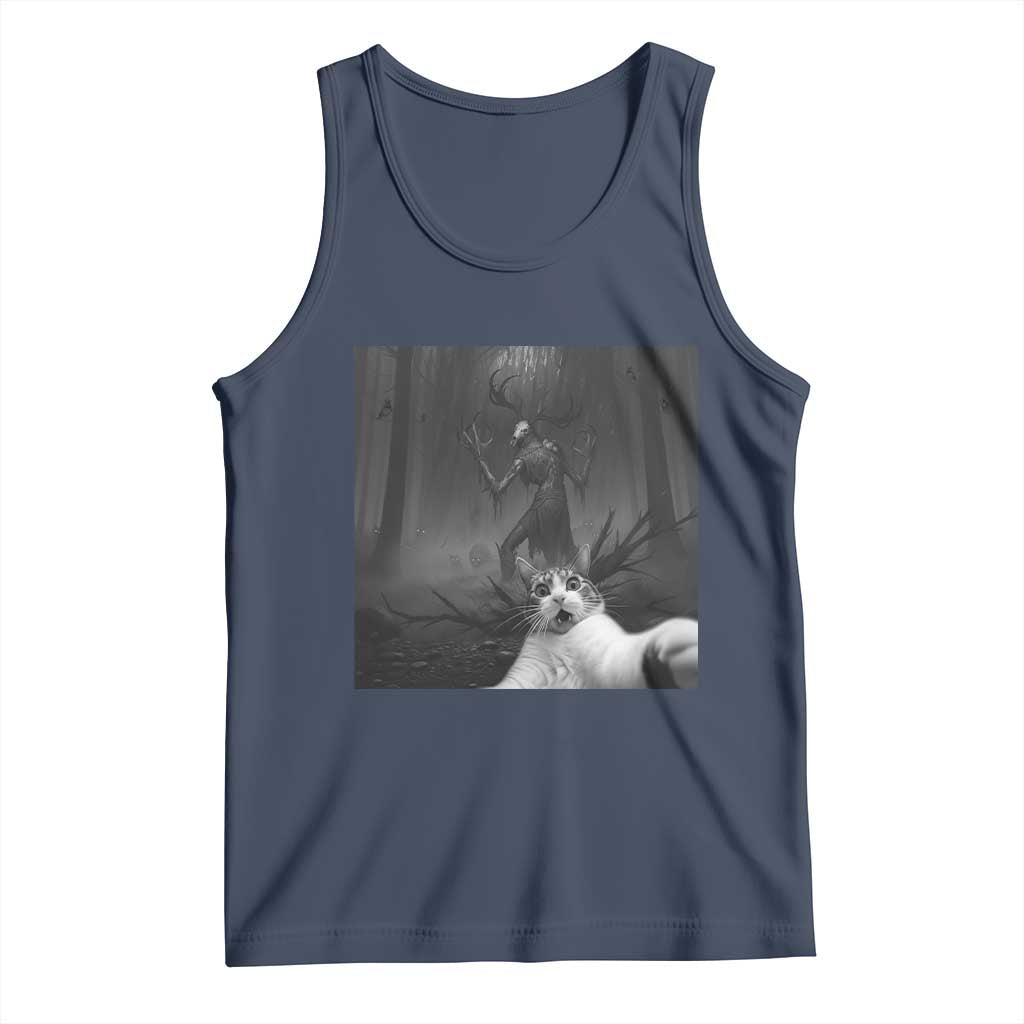 Cat Selfie With Wendigo Tank Top Horror Halloween Funny Cat Gifts