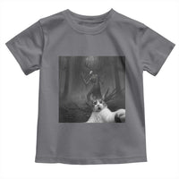 Cat Selfie With Wendigo Toddler T Shirt Horror Halloween Funny Cat Gifts