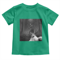 Cat Selfie With Wendigo Toddler T Shirt Horror Halloween Funny Cat Gifts
