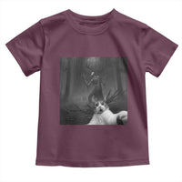 Cat Selfie With Wendigo Toddler T Shirt Horror Halloween Funny Cat Gifts