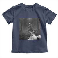 Cat Selfie With Wendigo Toddler T Shirt Horror Halloween Funny Cat Gifts