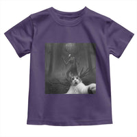 Cat Selfie With Wendigo Toddler T Shirt Horror Halloween Funny Cat Gifts