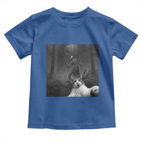 Cat Selfie With Wendigo Toddler T Shirt Horror Halloween Funny Cat Gifts