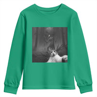 Cat Selfie With Wendigo Youth Sweatshirt Horror Halloween Funny Cat Gifts