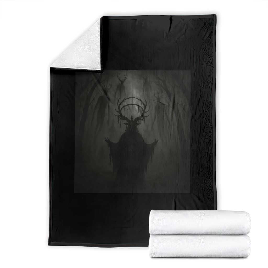 Wendigo Throw Blanket Gothic Horror Forest Demon Cryptid Occult Dark Fantasy - Wonder Print Shop