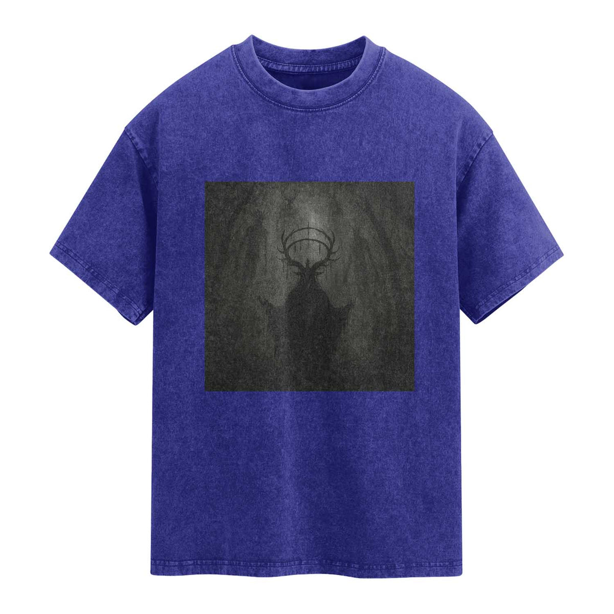 Wendigo Washed Cotton T-Shirt Gothic Horror Forest Demon Cryptid Occult Dark Fantasy