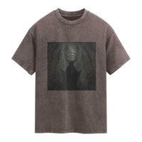 Wendigo Washed Cotton T-Shirt Gothic Horror Forest Demon Cryptid Occult Dark Fantasy