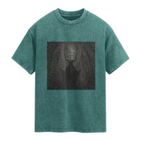 Wendigo Washed Cotton T-Shirt Gothic Horror Forest Demon Cryptid Occult Dark Fantasy