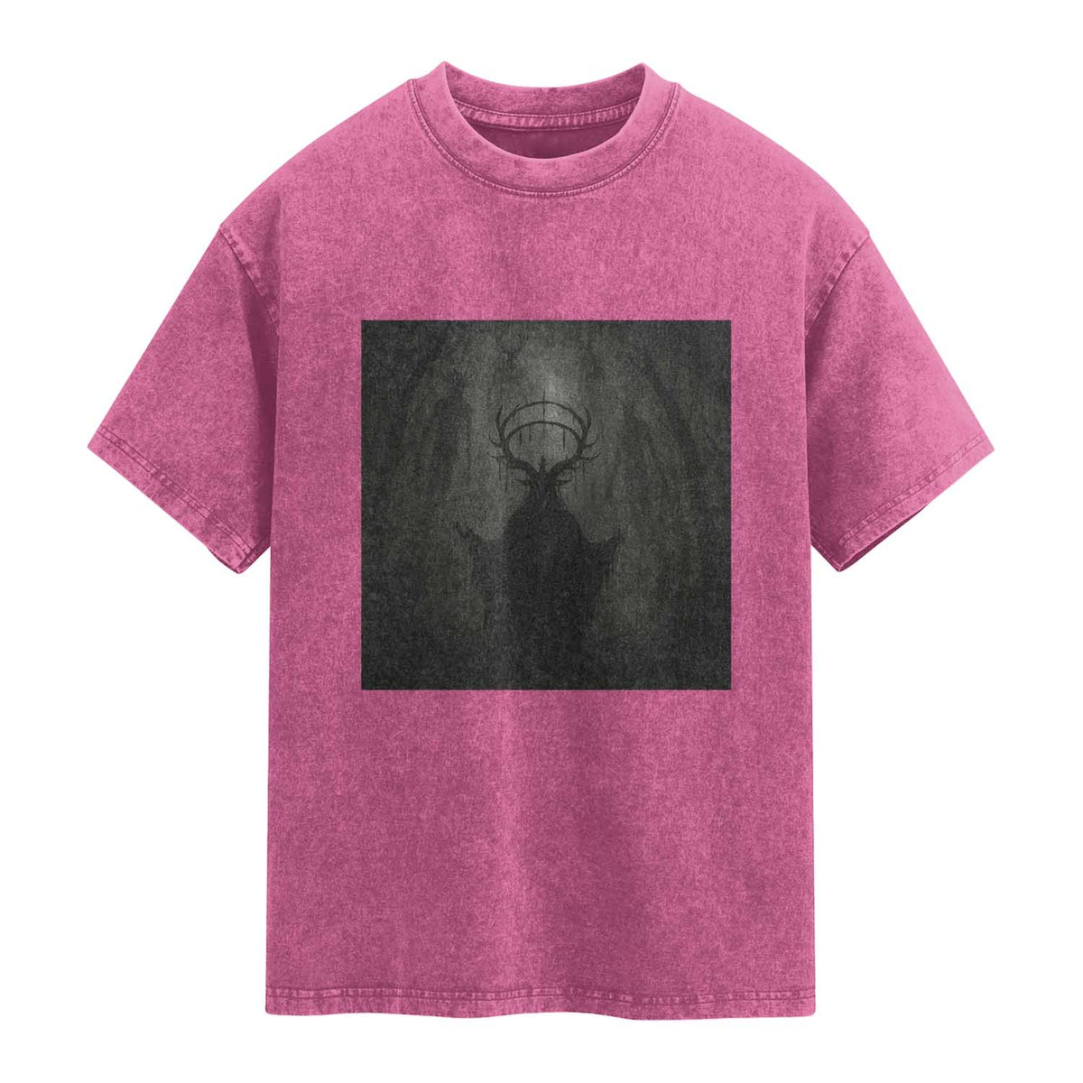 Wendigo Washed Cotton T-Shirt Gothic Horror Forest Demon Cryptid Occult Dark Fantasy