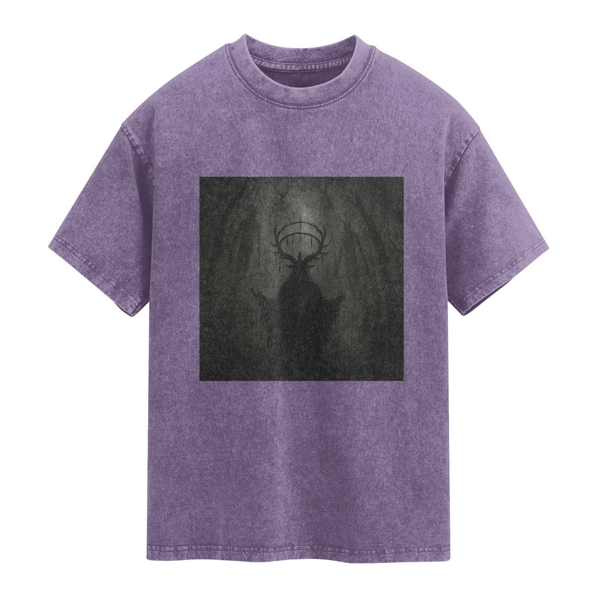 Wendigo Washed Cotton T-Shirt Gothic Horror Forest Demon Cryptid Occult Dark Fantasy