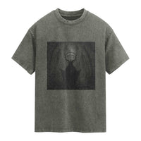 Wendigo Washed Cotton T-Shirt Gothic Horror Forest Demon Cryptid Occult Dark Fantasy
