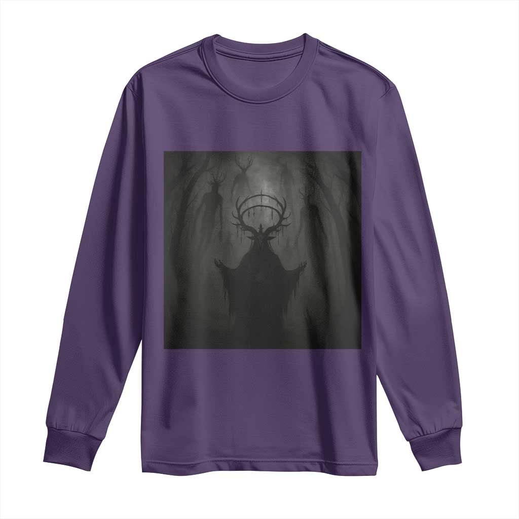 Wendigo Long Sleeve Shirt Gothic Horror Forest Demon Cryptid Occult Dark Fantasy - Wonder Print Shop
