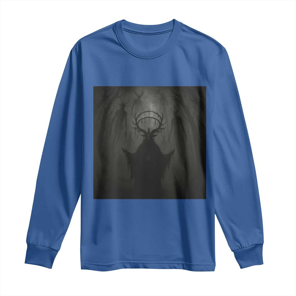 Wendigo Long Sleeve Shirt Gothic Horror Forest Demon Cryptid Occult Dark Fantasy - Wonder Print Shop