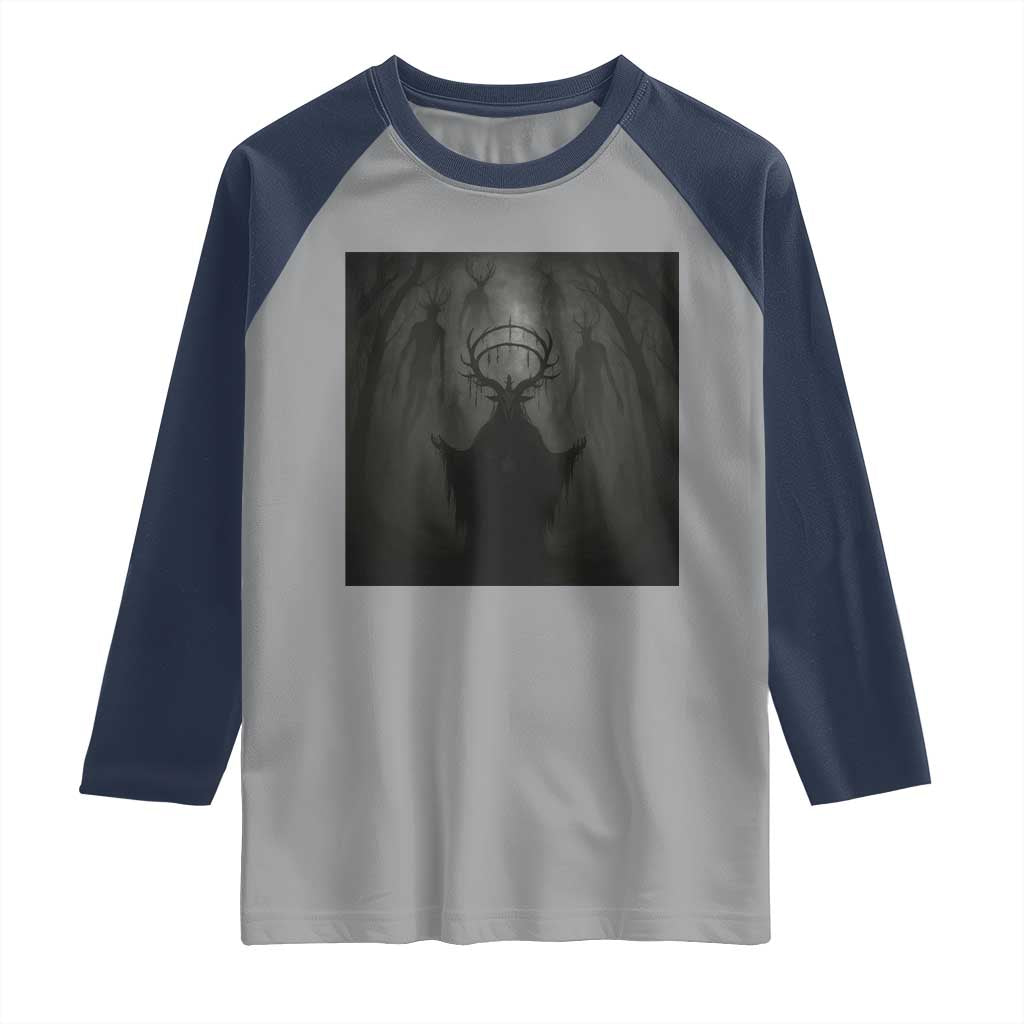 Wendigo Raglan Shirt Gothic Horror Forest Demon Cryptid Occult Dark Fantasy - Wonder Print Shop