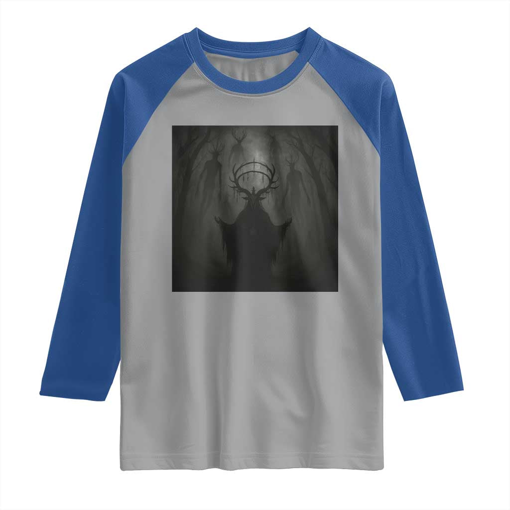 Wendigo Raglan Shirt Gothic Horror Forest Demon Cryptid Occult Dark Fantasy - Wonder Print Shop
