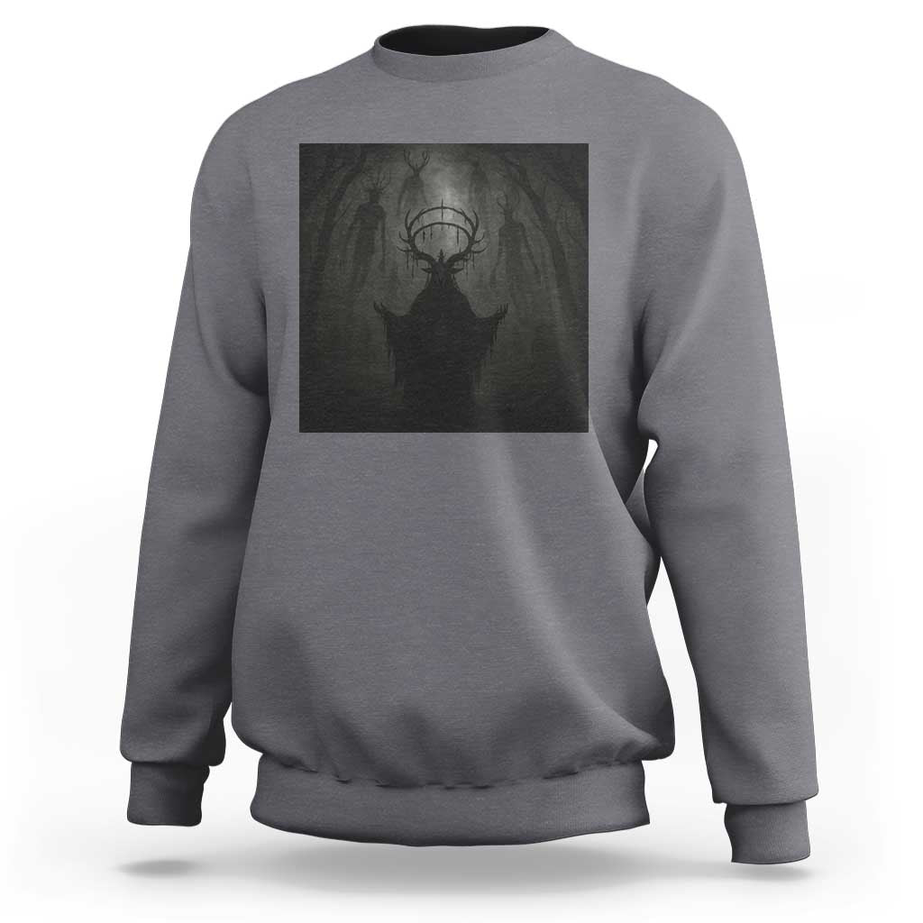 Wendigo Sweatshirt Gothic Horror Forest Demon Cryptid Occult Dark Fantasy - Wonder Print Shop
