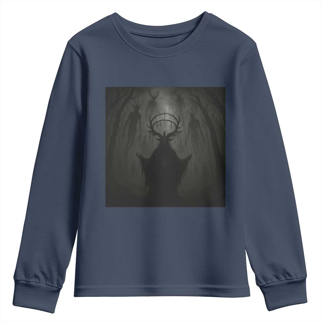 Wendigo Youth Sweatshirt Gothic Horror Forest Demon Cryptid Occult Dark Fantasy - Wonder Print Shop