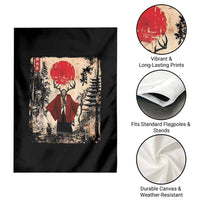 Samurai Wendigo Garden Flag Japanese Vintage Graphic Ukiyo-e Art Funny Dark Fantasy - Wonder Print Shop