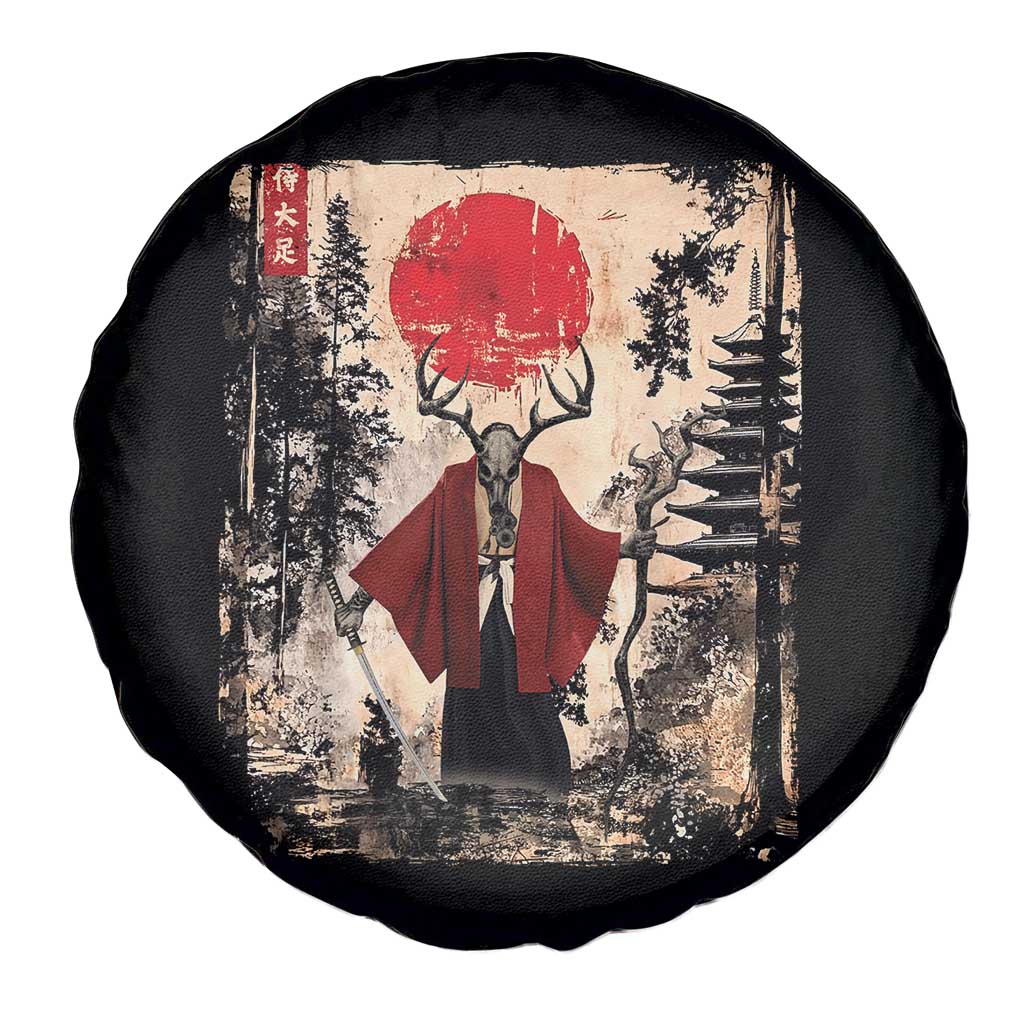 Samurai Wendigo Spare Tire Cover Japanese Vintage Graphic Ukiyo-e Art Funny Dark Fantasy - Wonder Print Shop