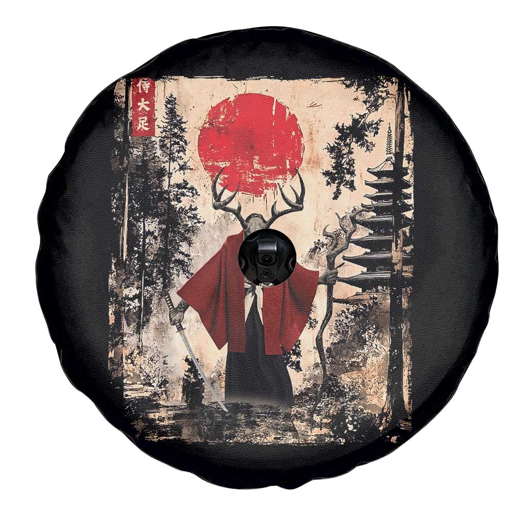Samurai Wendigo Spare Tire Cover Japanese Vintage Graphic Ukiyo-e Art Funny Dark Fantasy - Wonder Print Shop