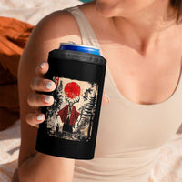 Samurai Wendigo 4 in 1 Can Cooler Tumbler Japanese Vintage Graphic Ukiyo-e Art Funny Dark Fantasy - Wonder Print Shop