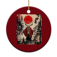 Samurai Wendigo Ceramic Ornament Japanese Vintage Graphic Ukiyo-e Art Funny Dark Fantasy - Wonder Print Shop