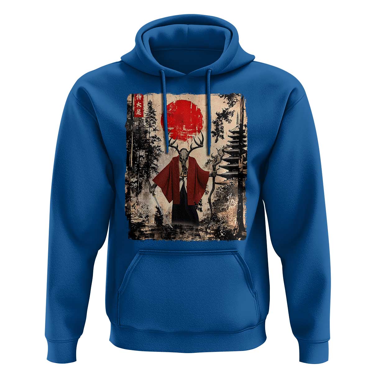 Samurai Wendigo Hoodie Japanese Vintage Graphic Ukiyo-e Art Funny Dark Fantasy - Wonder Print Shop