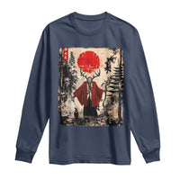 Samurai Wendigo Long Sleeve Shirt Japanese Vintage Graphic Ukiyo-e Art Funny Dark Fantasy - Wonder Print Shop