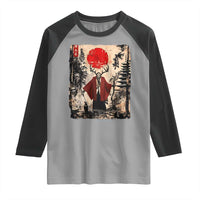 Samurai Wendigo Raglan Shirt Japanese Vintage Graphic Ukiyo-e Art Funny Dark Fantasy - Wonder Print Shop