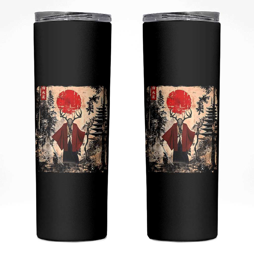 Samurai Wendigo Skinny Tumbler Japanese Vintage Graphic Ukiyo-e Art Funny Dark Fantasy - Wonder Print Shop
