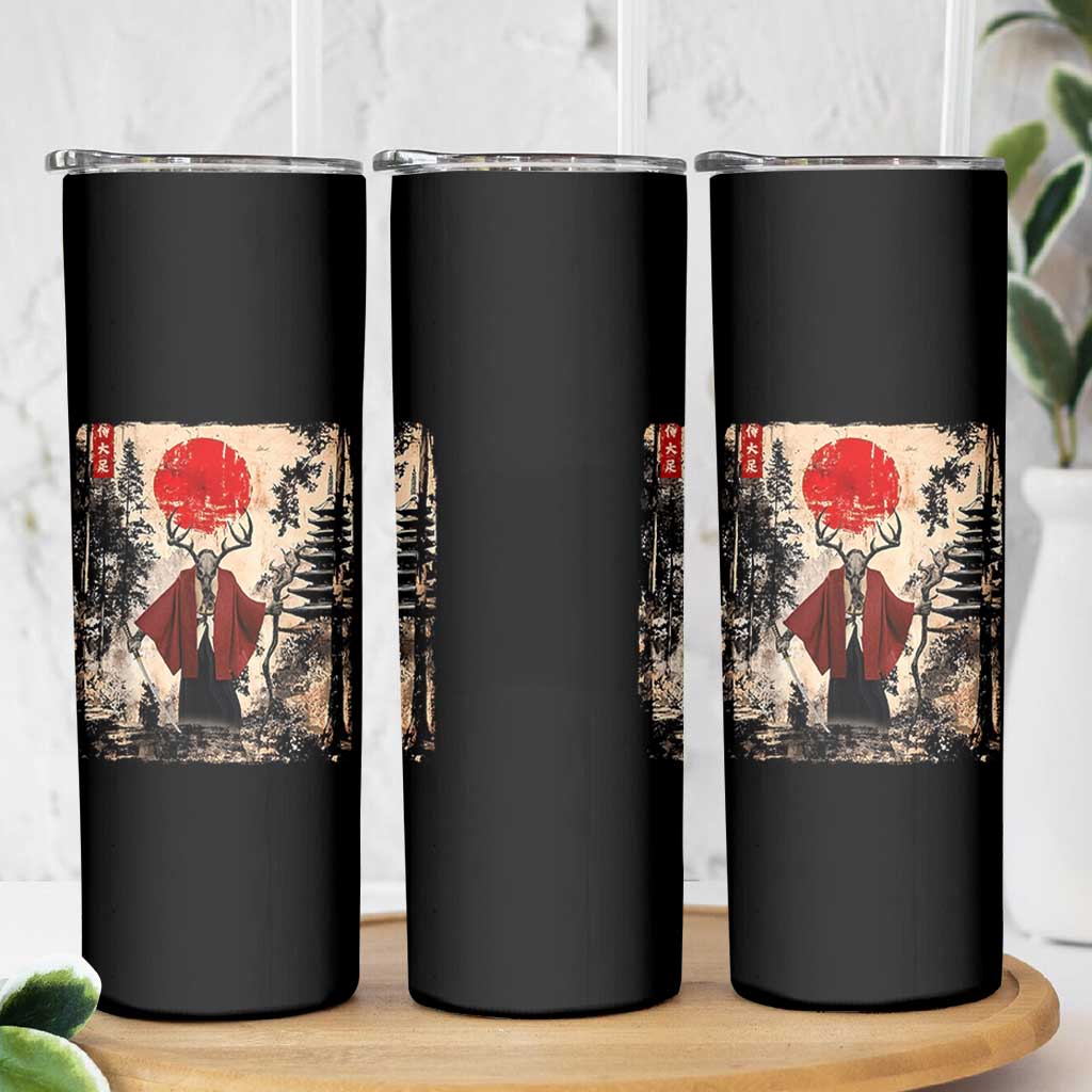 Samurai Wendigo Skinny Tumbler Japanese Vintage Graphic Ukiyo-e Art Funny Dark Fantasy - Wonder Print Shop