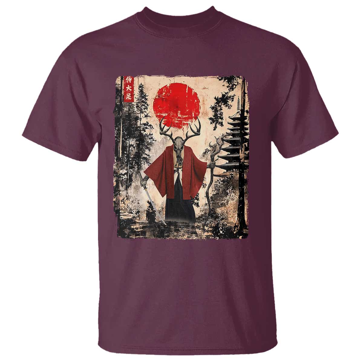 Samurai Wendigo T Shirt Japanese Vintage Graphic Ukiyo-e Art Funny Dark Fantasy - Wonder Print Shop