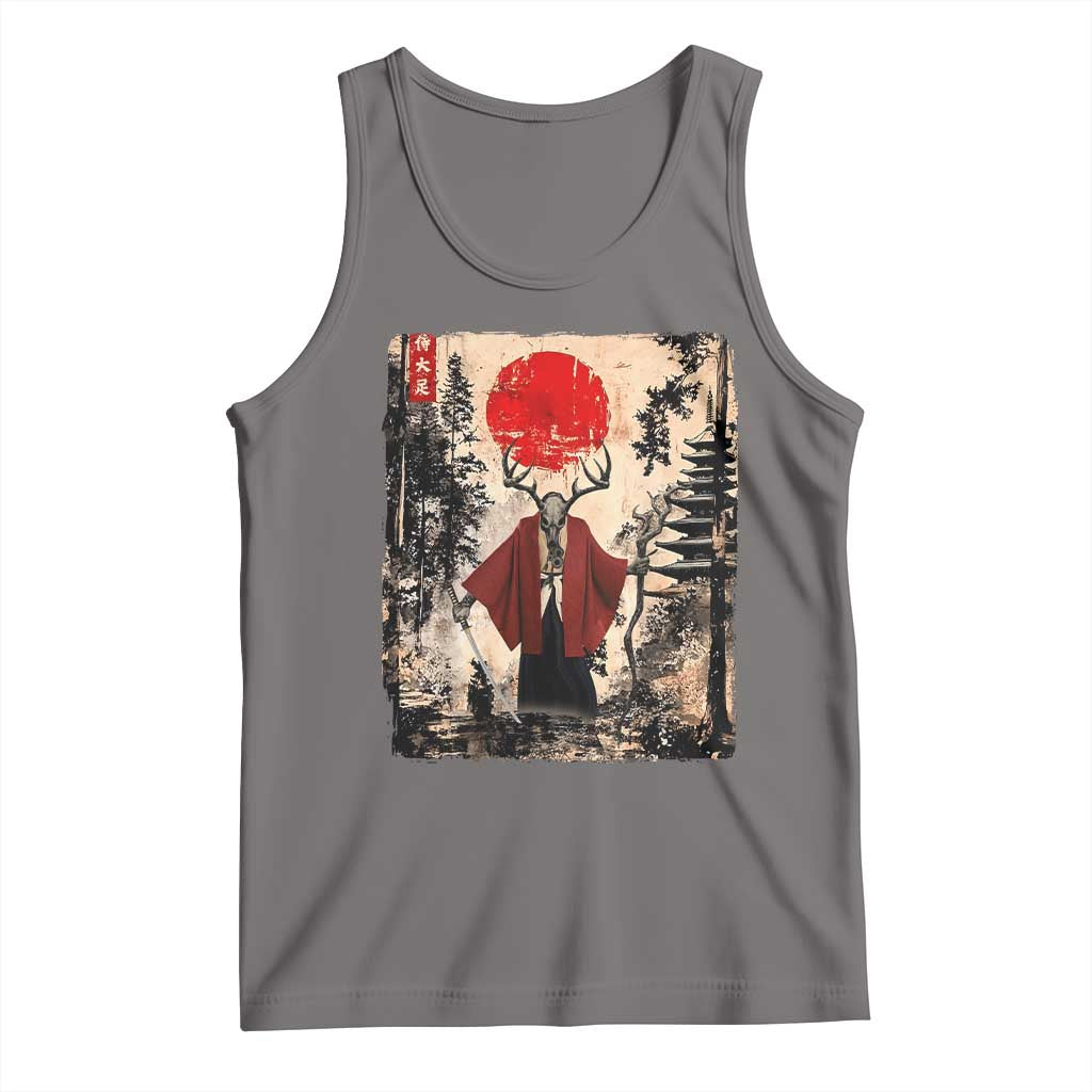 Samurai Wendigo Tank Top Japanese Vintage Graphic Ukiyo-e Art Funny Dark Fantasy - Wonder Print Shop